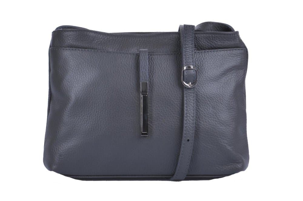 MaxFly Dámská kožená crossbody kabelka 5085 šedá 4