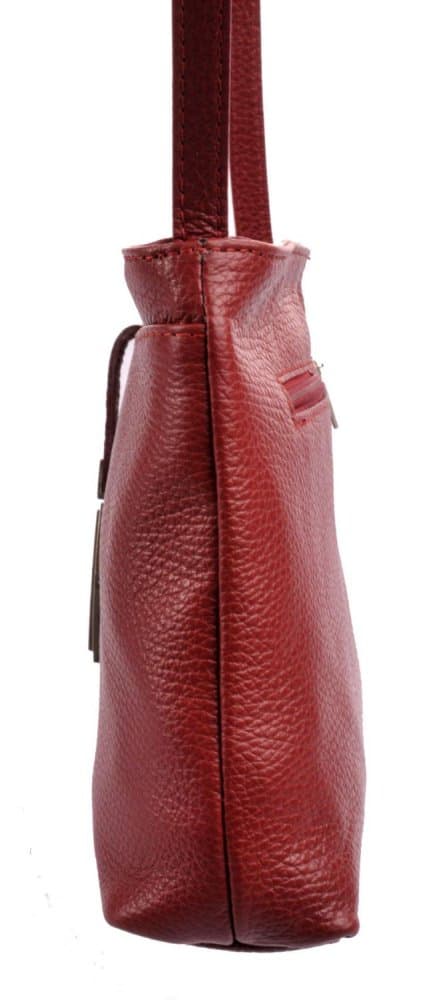 MaxFly kožená kabelka 5085 bordo 6
