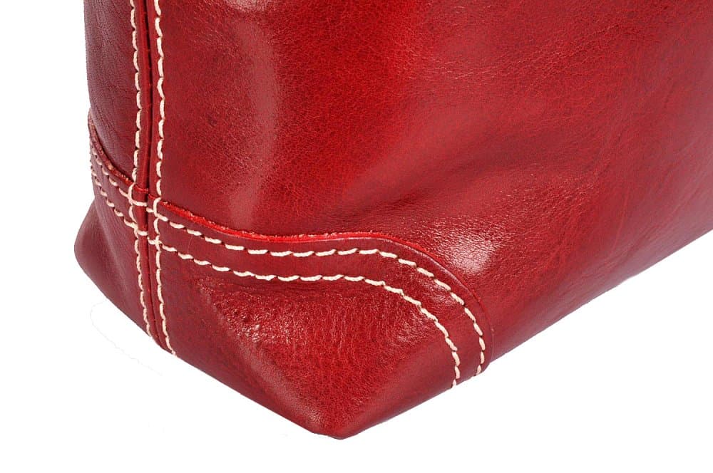 Giglio leather Velká kožená dámská kabelka 307 červená 5