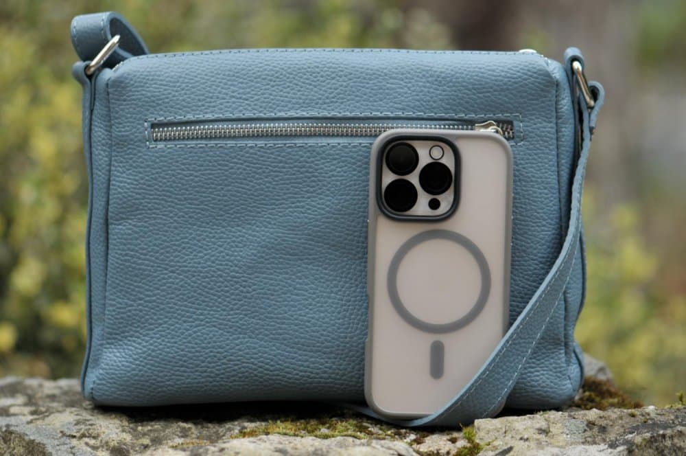Kožená crossbody kabelka SARA BAGS 5542 ocean - světle modrá 3