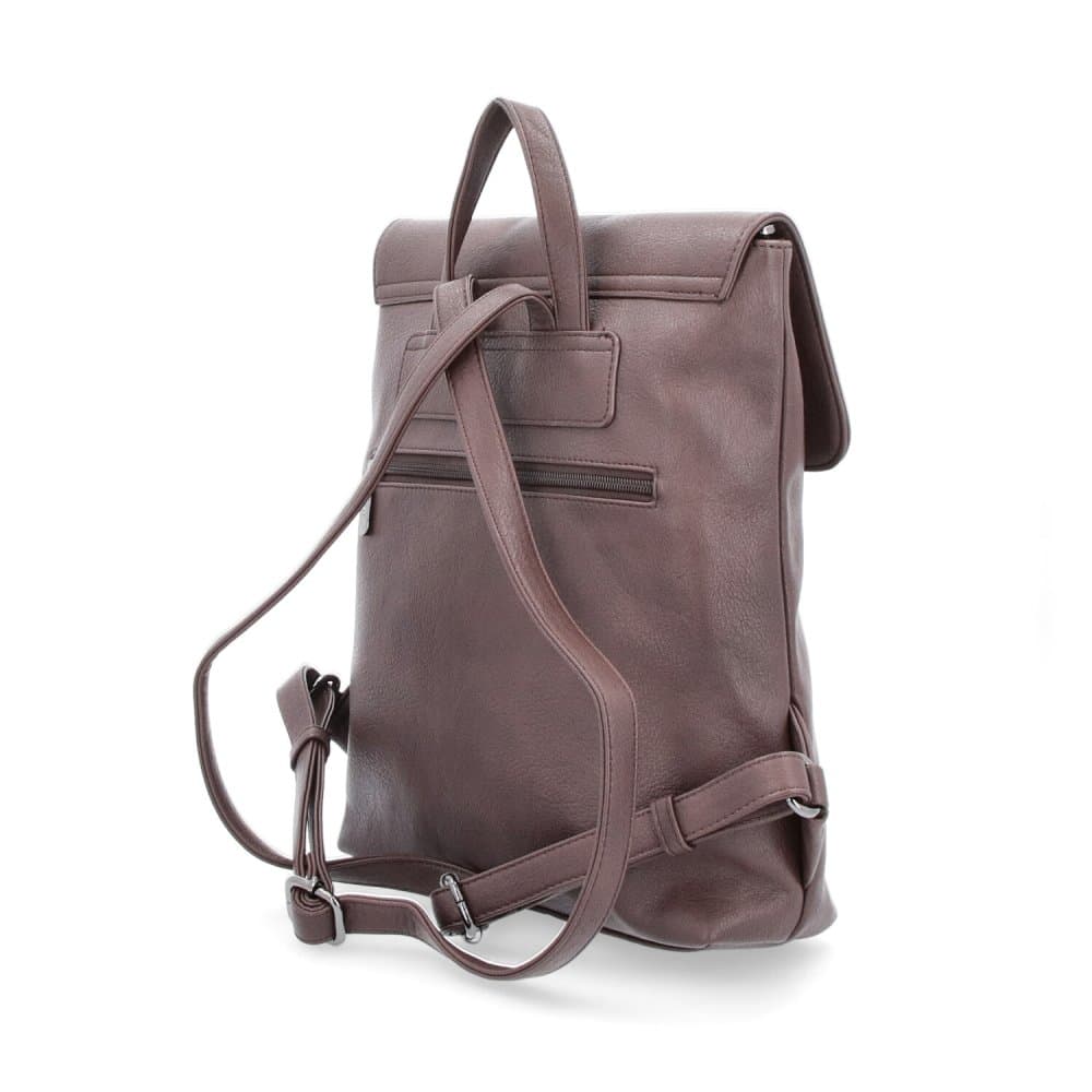 Tangerin 8009 hnědý – elegantní batoh s klopou v koženém vzhledu 6