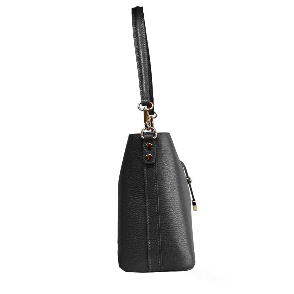 MaxFly Elegantní malá kožená kabelka 6573 černá 3