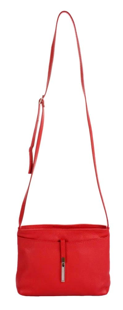 MaxFly 5085 – malá dámská kožená crossbody kabelka červená 4