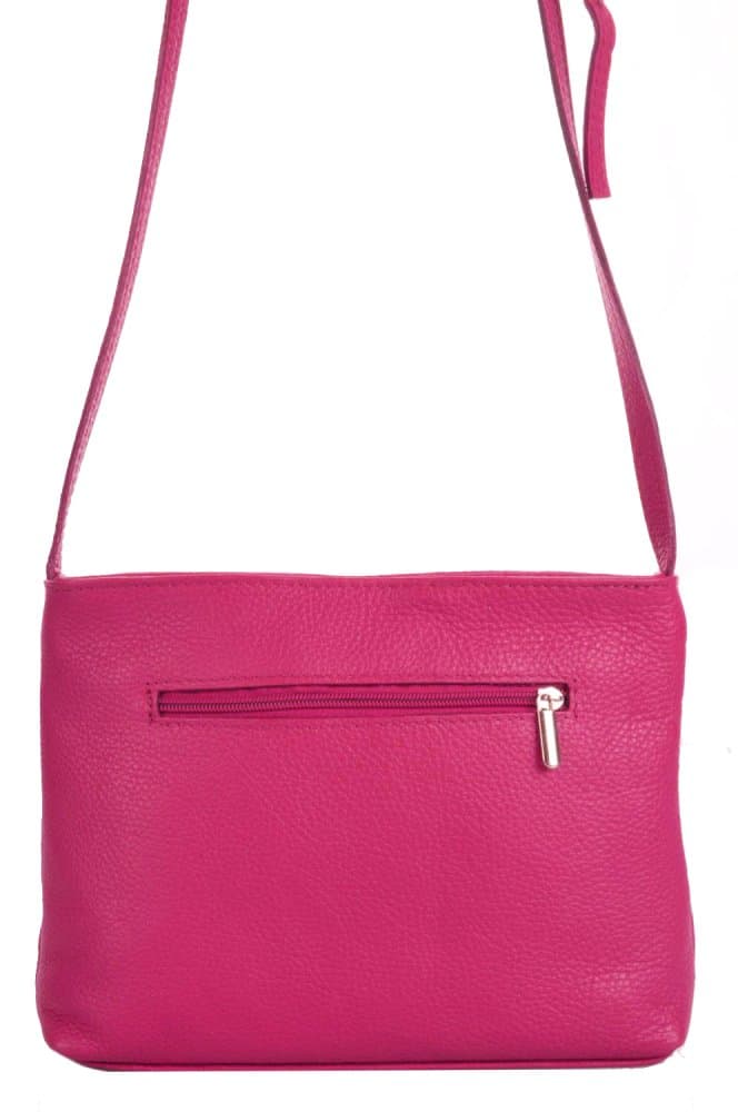 MaxFly kožená kabelka 5085 růžová - fuxia 5