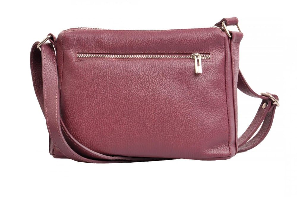 Kožená crossbody kabelka SARA BAGS 5542 bordó 4