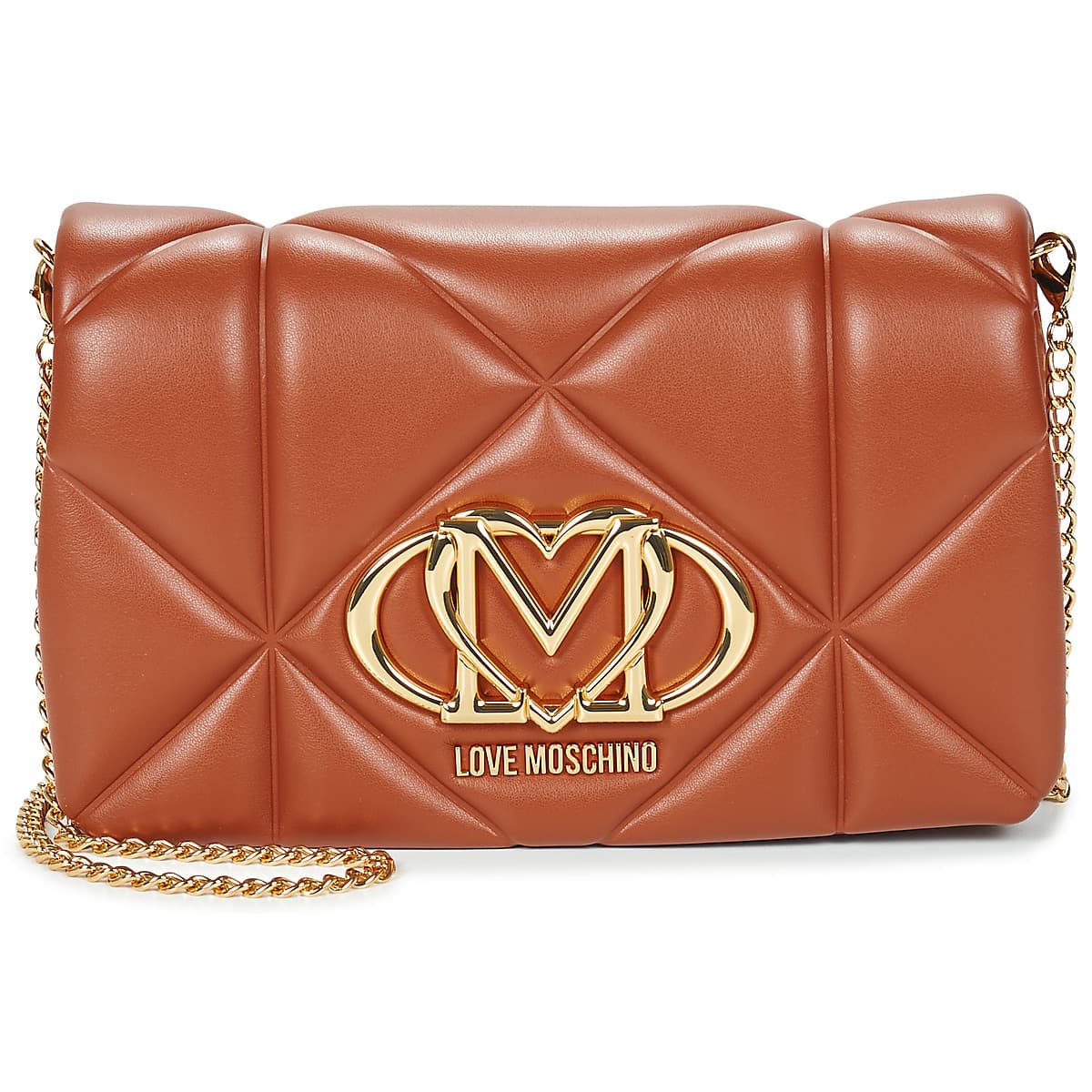 Kabelka přes rameno Love Moschino Embossed Quilted JC4043, hnědá