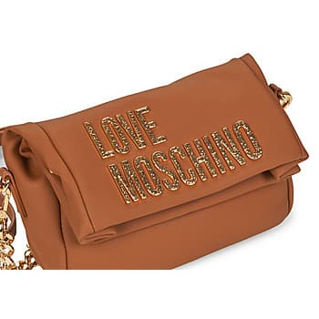 Kabelka přes rameno Love Moschino Bold Love Hammered, hnědá 4
