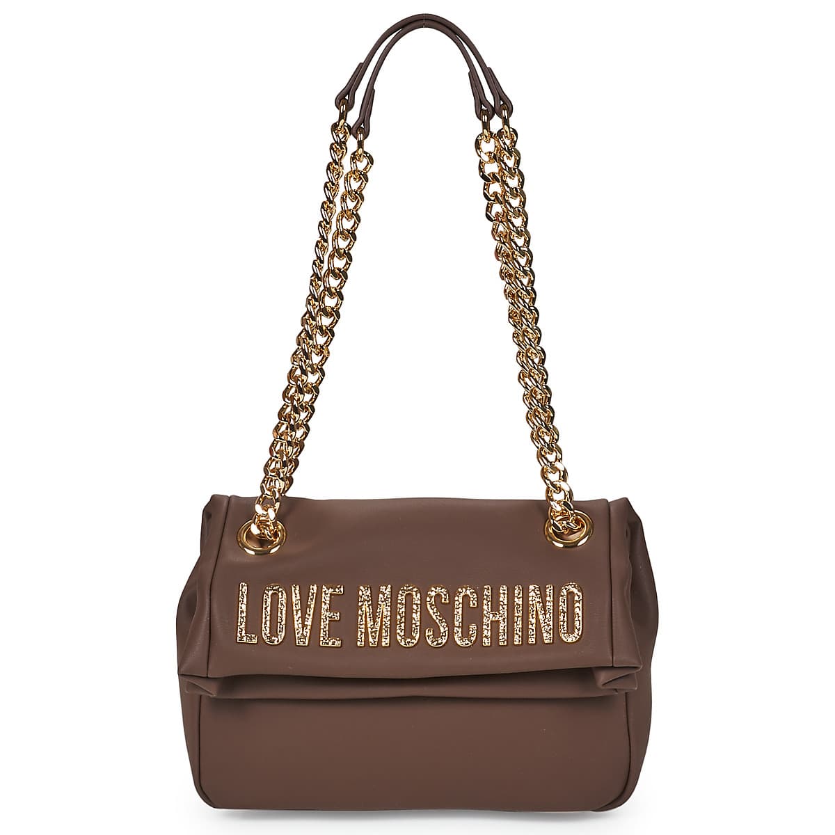 Kabelka přes rameno Love Moschino Bold Love Hammered, hnědá