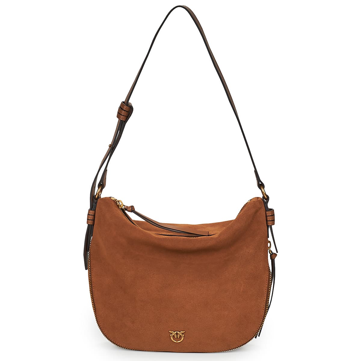 Kabelka přes rameno Pinko Hobo ZIP Around Classic Suede + Vitello Seta