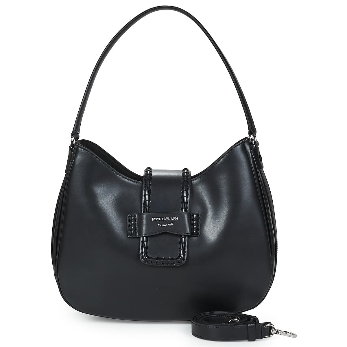 Kabelka přes rameno Emporio Armani Hobo M Plain Leather