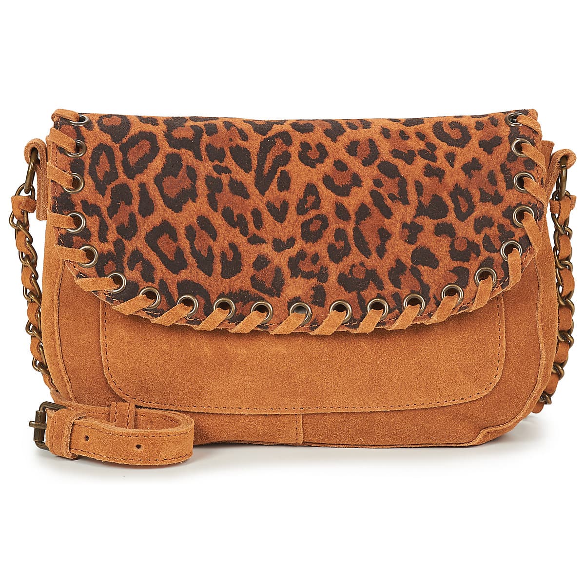 Kabelka přes rameno Pieces Pcbinia Suede Cross Body, hnědá