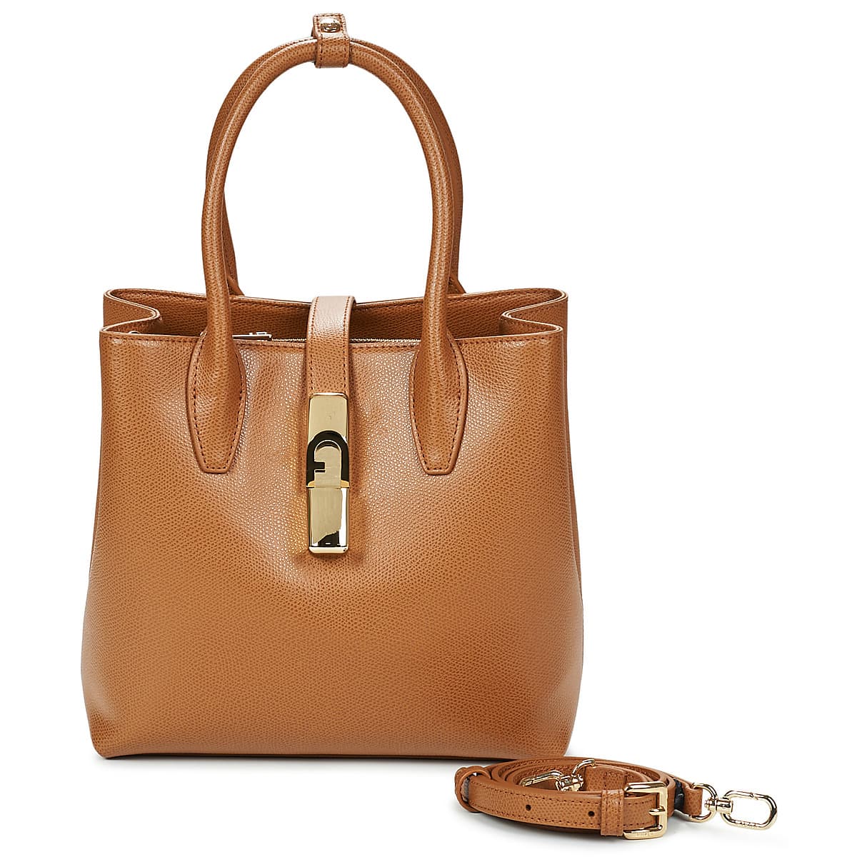 Kabelka přes rameno Furla Goccia S Tote Base 22, hnědá