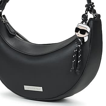 Kabelka přes rameno Karl Lagerfeld Ikon Smooth Halfmoon SHB, černá 4