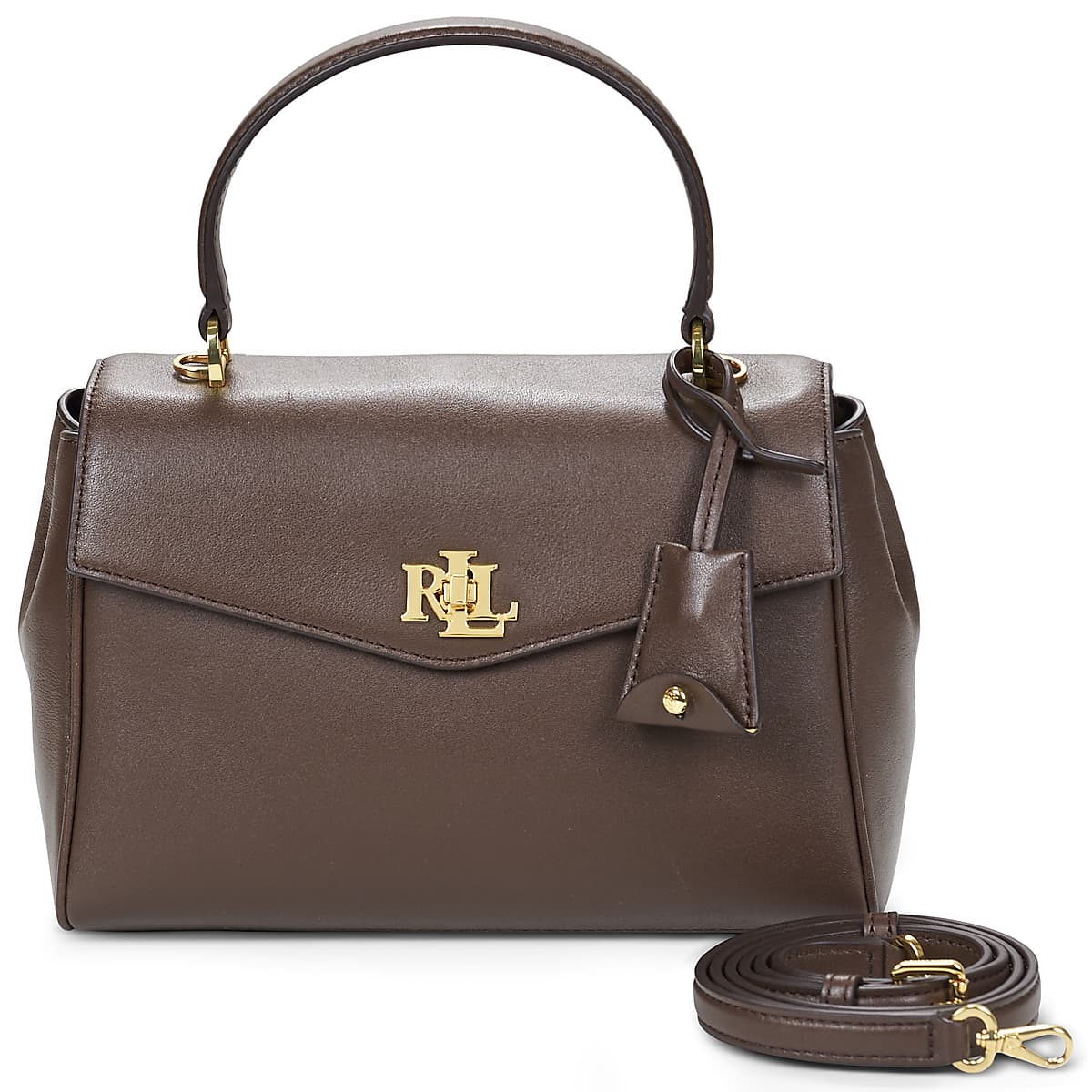 Kabelka Lauren Ralph Lauren Farrah Soft Satchel Small, hnědá