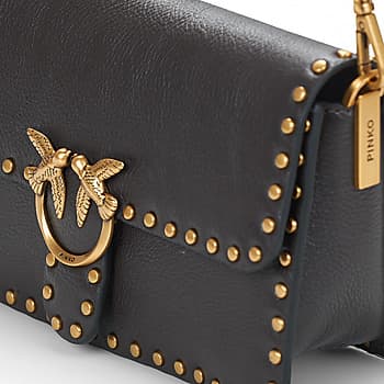 Kabelka přes rameno Pinko Love ONE Slouchy MN. Studs, hnědá 4