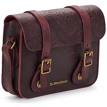 Kabelka přes rameno Dr. Martens 7IN/18CM Satchel Cherry RED Crazy Horse Floral Emboss 2