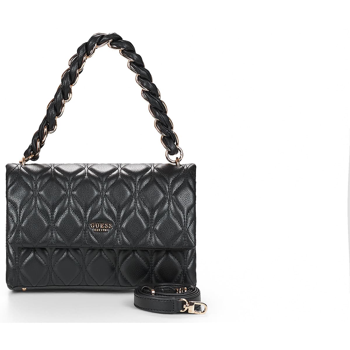 Kabelka přes rameno Guess Maxine Flap Crossbody, černá