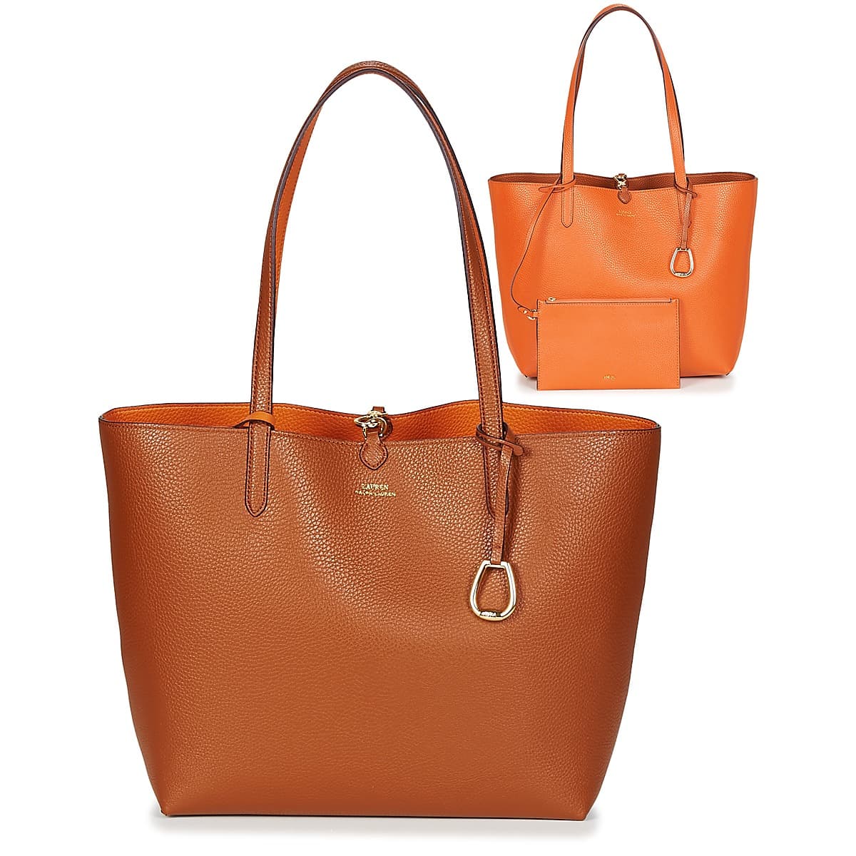 Kabelka Lauren Ralph Lauren Merrimack Reversible Tote Medium, hnědá