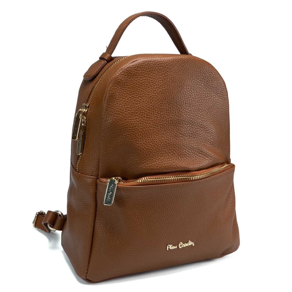 Pierre Cardin Dámský kožený batoh 55082 FRZ DOLLARO CUOIO Objem 8 L