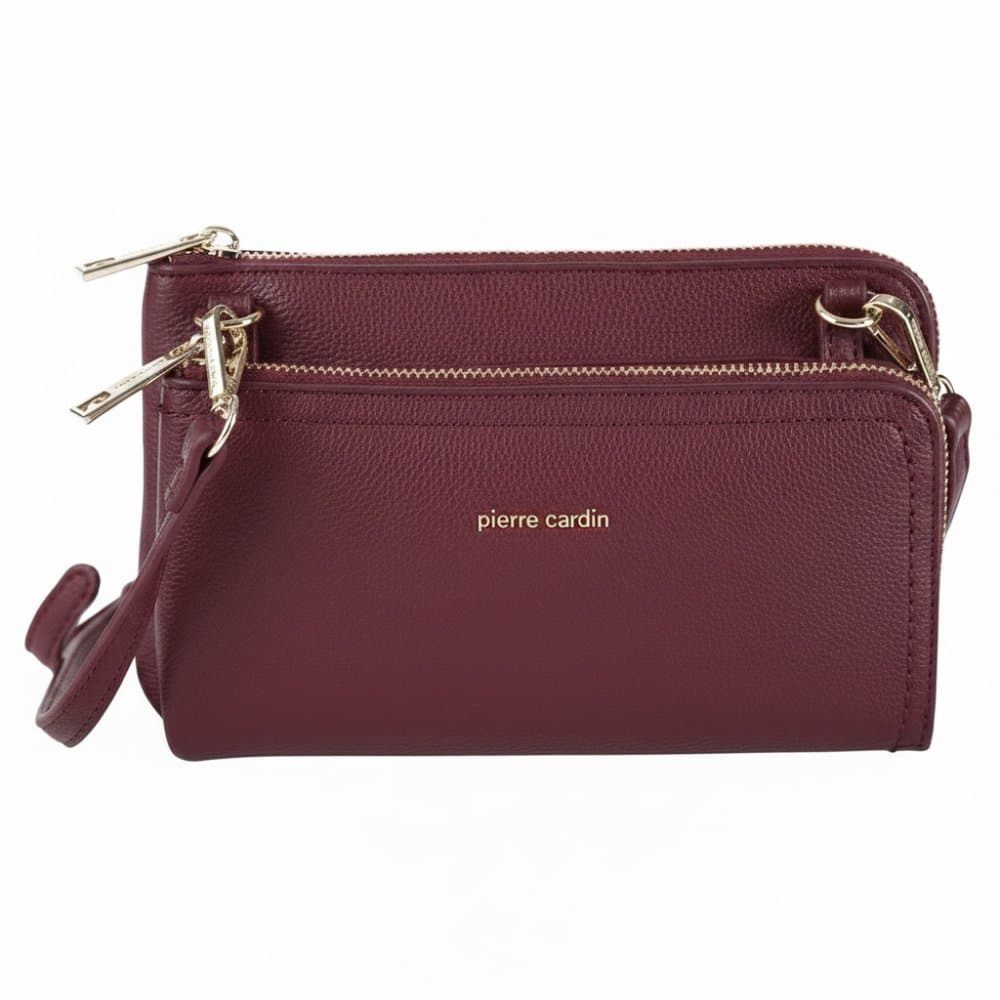 Pierre Cardin Kabelka z ekologické kůže 86575 Bordo Červená MS154-86575-Bordo