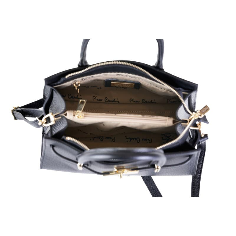 Pierre Cardin Dámská kožená kabelka 1925 DOLLARO Black Černá 1925-BLACK 3