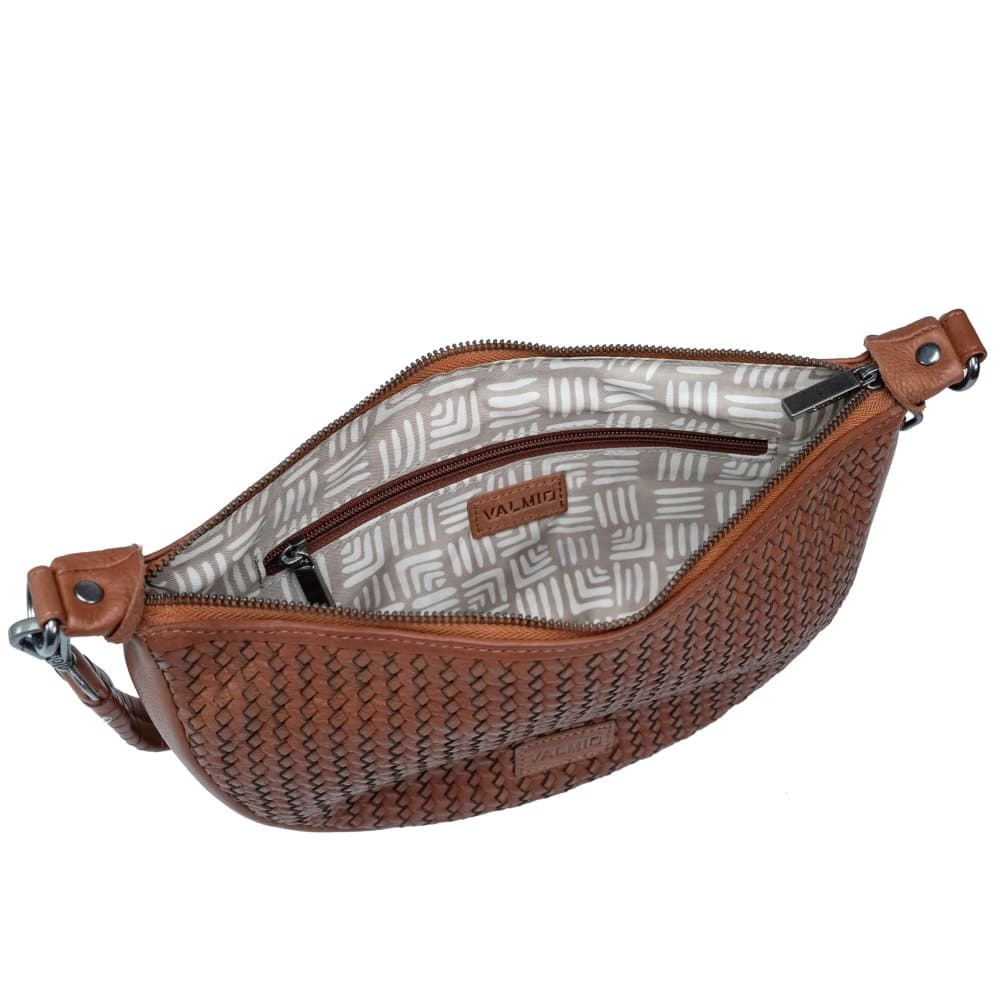 VALMIO Dámská kožená crossbody kabelka Nella - hnědá 6