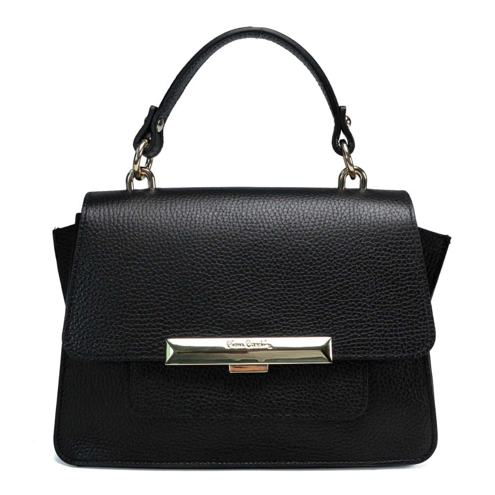 Pierre Cardin Dámská kožená kabelka 13002 černá Černá 13002-BLACK