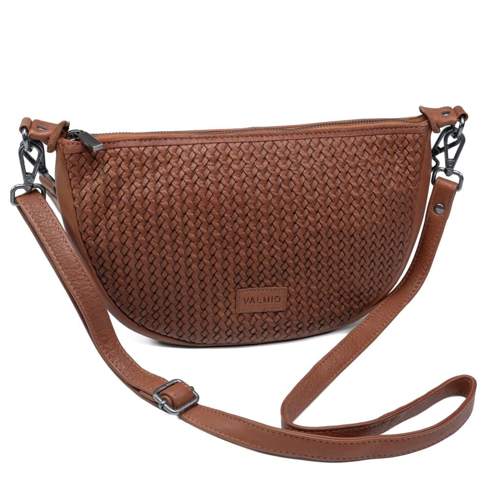 VALMIO Dámská kožená crossbody kabelka Nella - hnědá 3