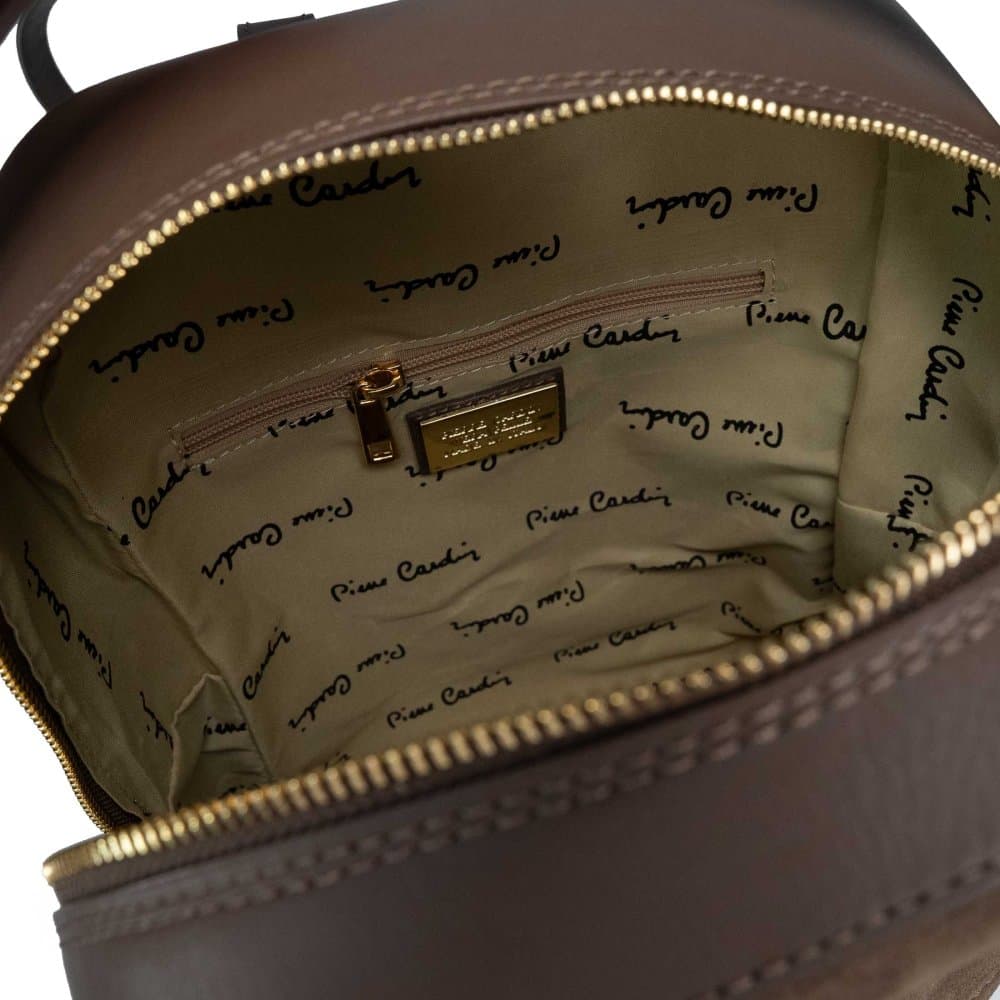 Pierre Cardin Dámský kožený batoh 55108 CAMOSCIO taupe Objem 9 L 3