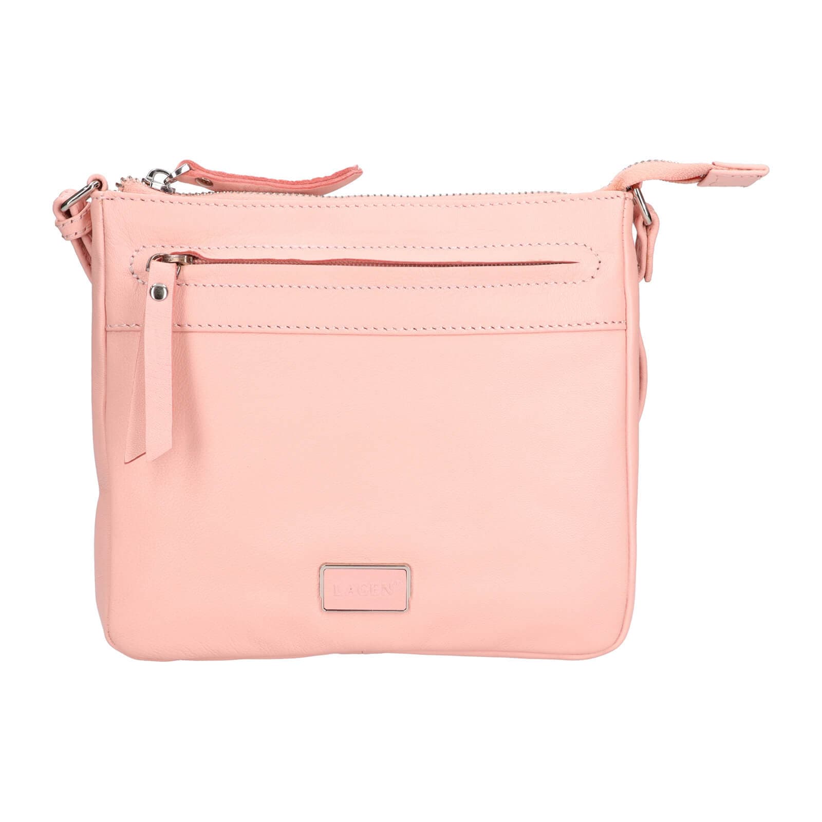 Kožená crossbody kabelka Lagen Hesper, růžová
