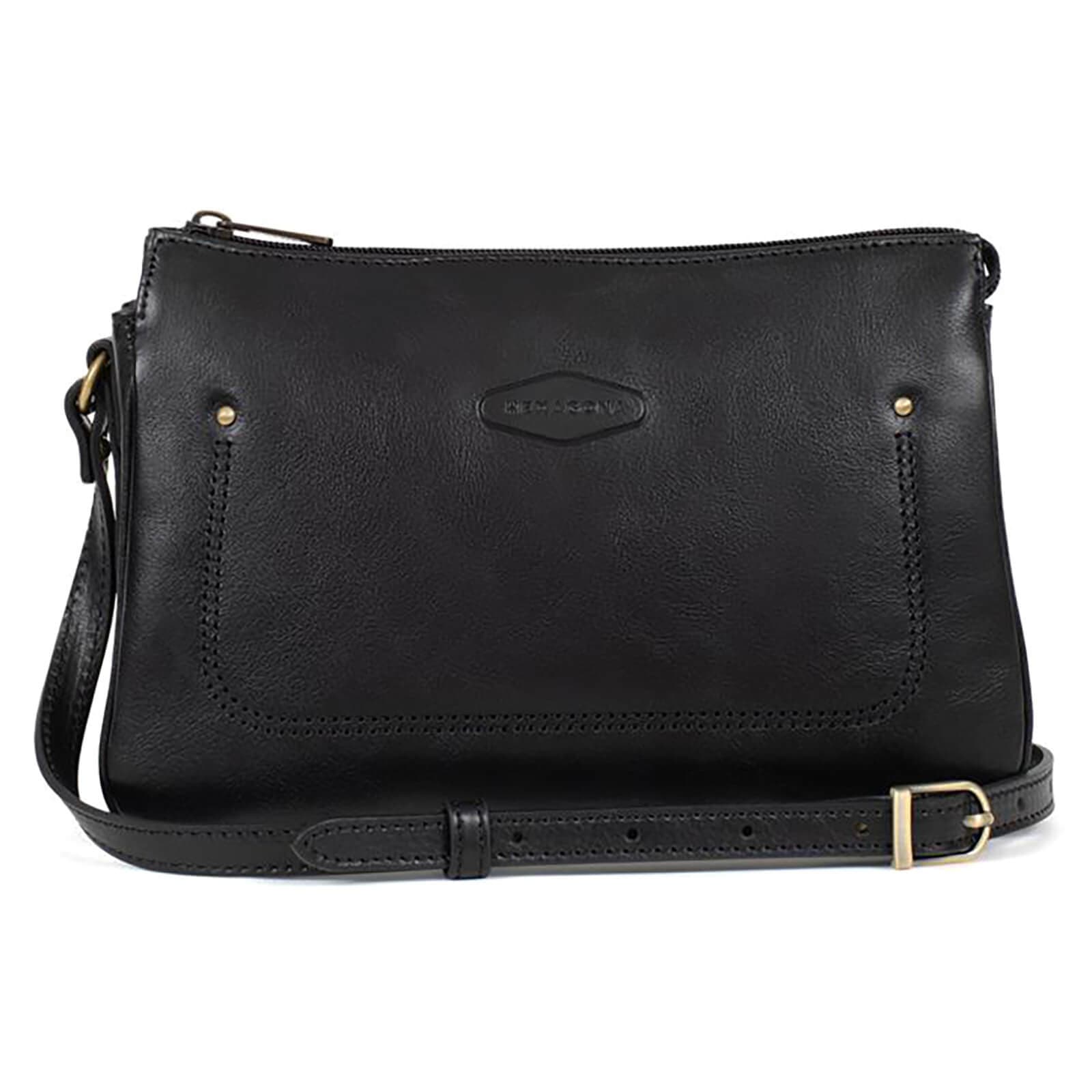 Kožená crossbody kabelka Hexagona Rodriga, černá