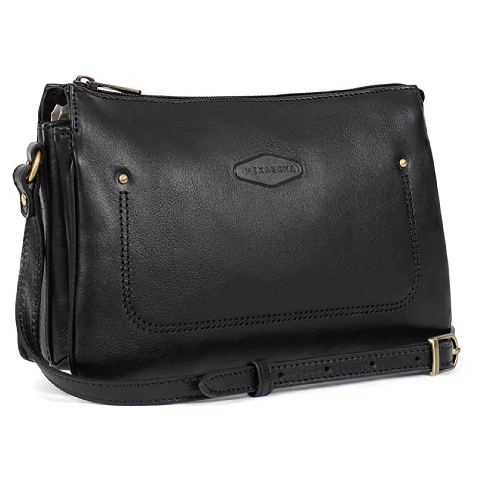 Kožená crossbody kabelka Hexagona Rodriga, černá 2