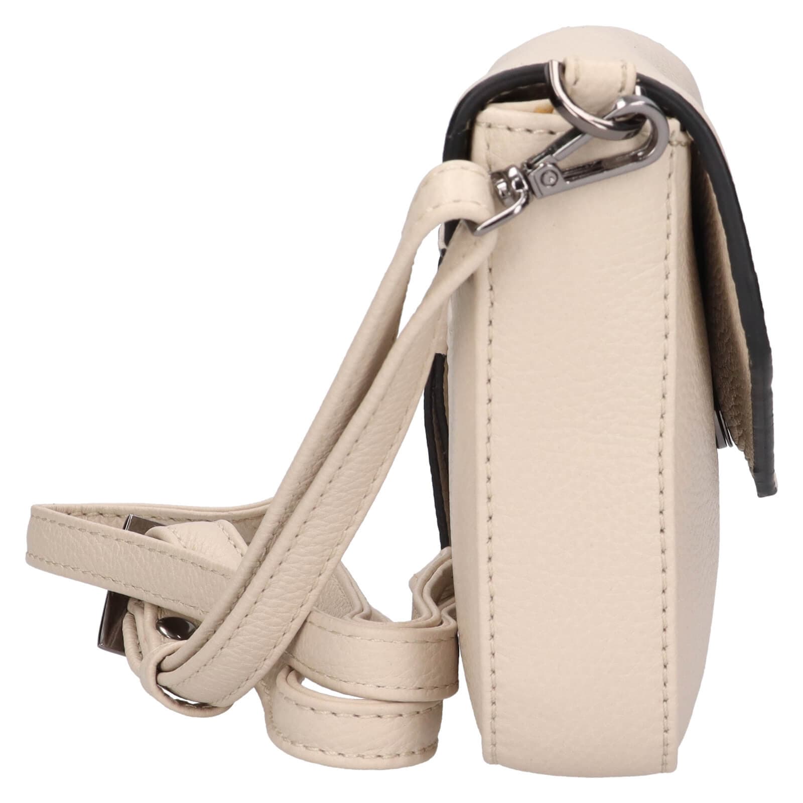 Kožená crossbody kabelka Lagen Rikke, krémová 4