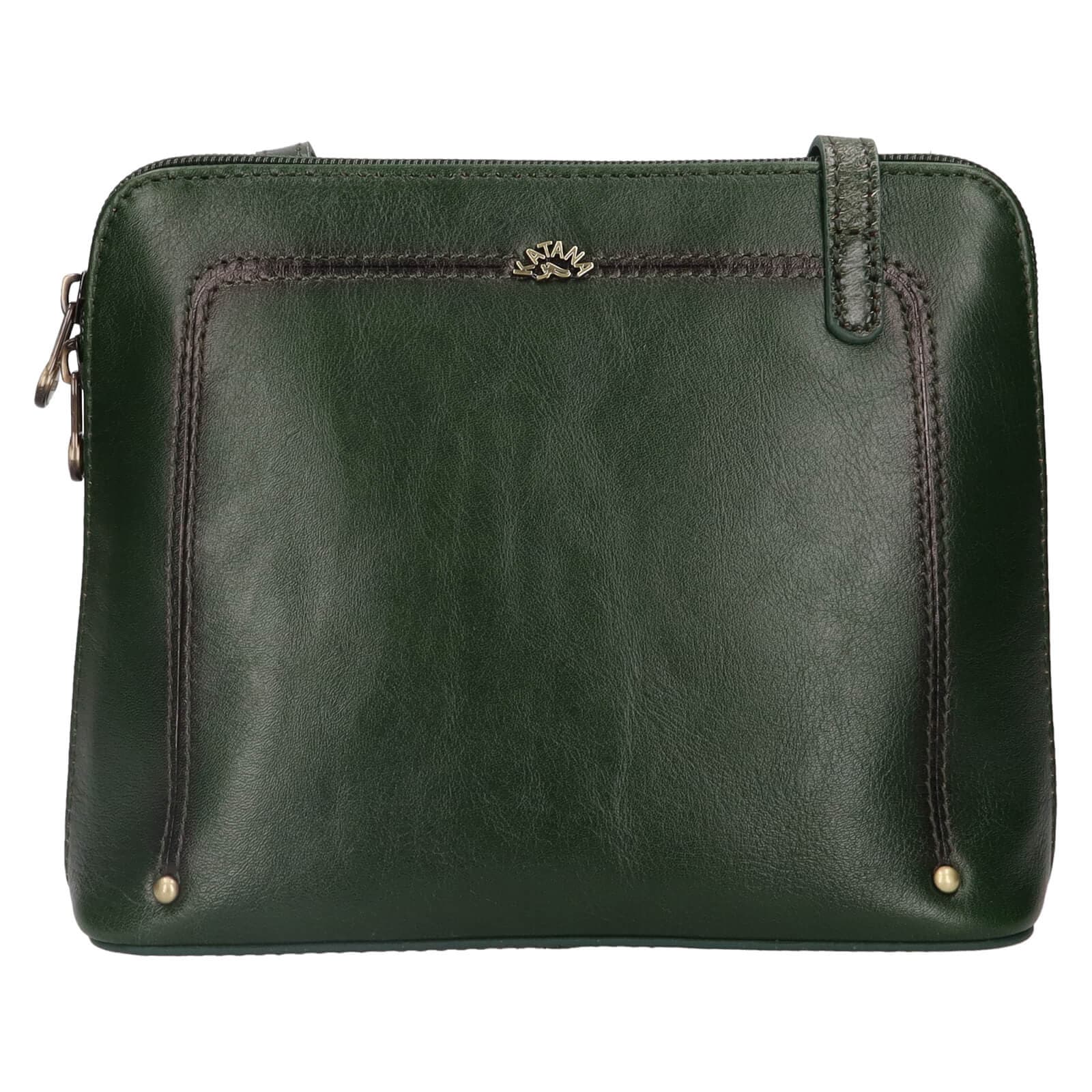 Kožená crossbody kabelka Katana Frenita, zelená