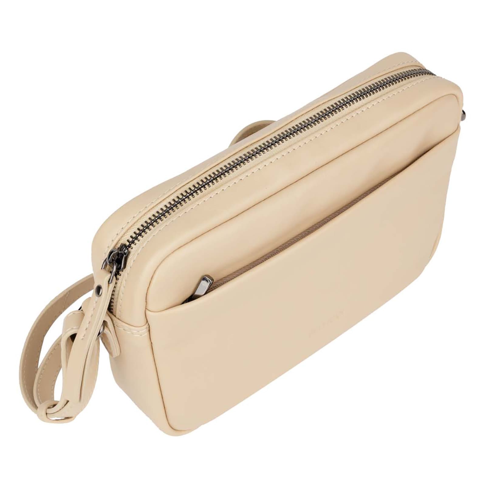 Kožená crossbody kabelka Bellicci Pia, krémová 5