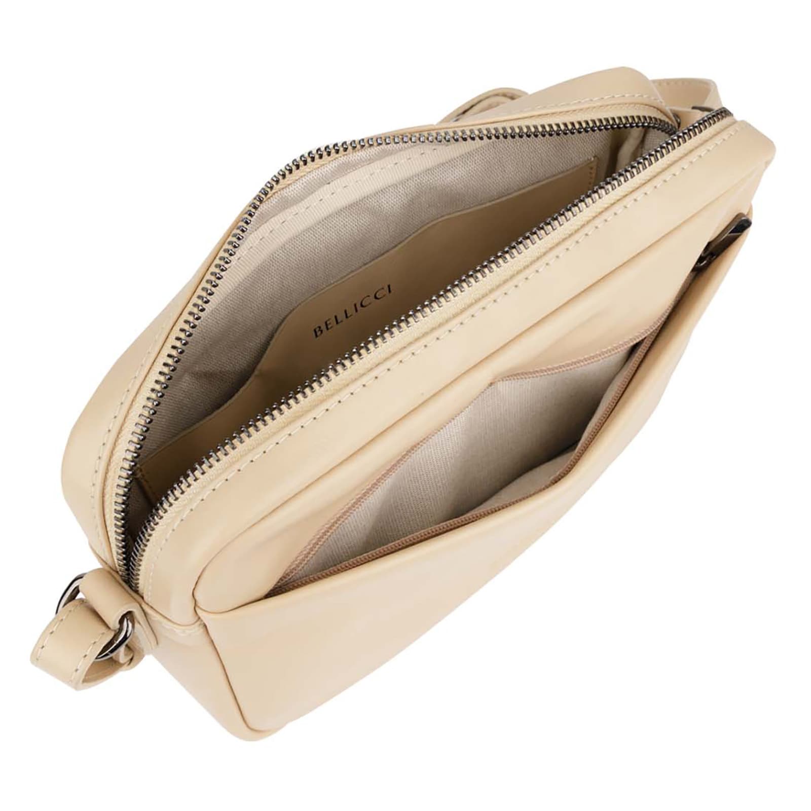 Kožená crossbody kabelka Bellicci Pia, krémová 6