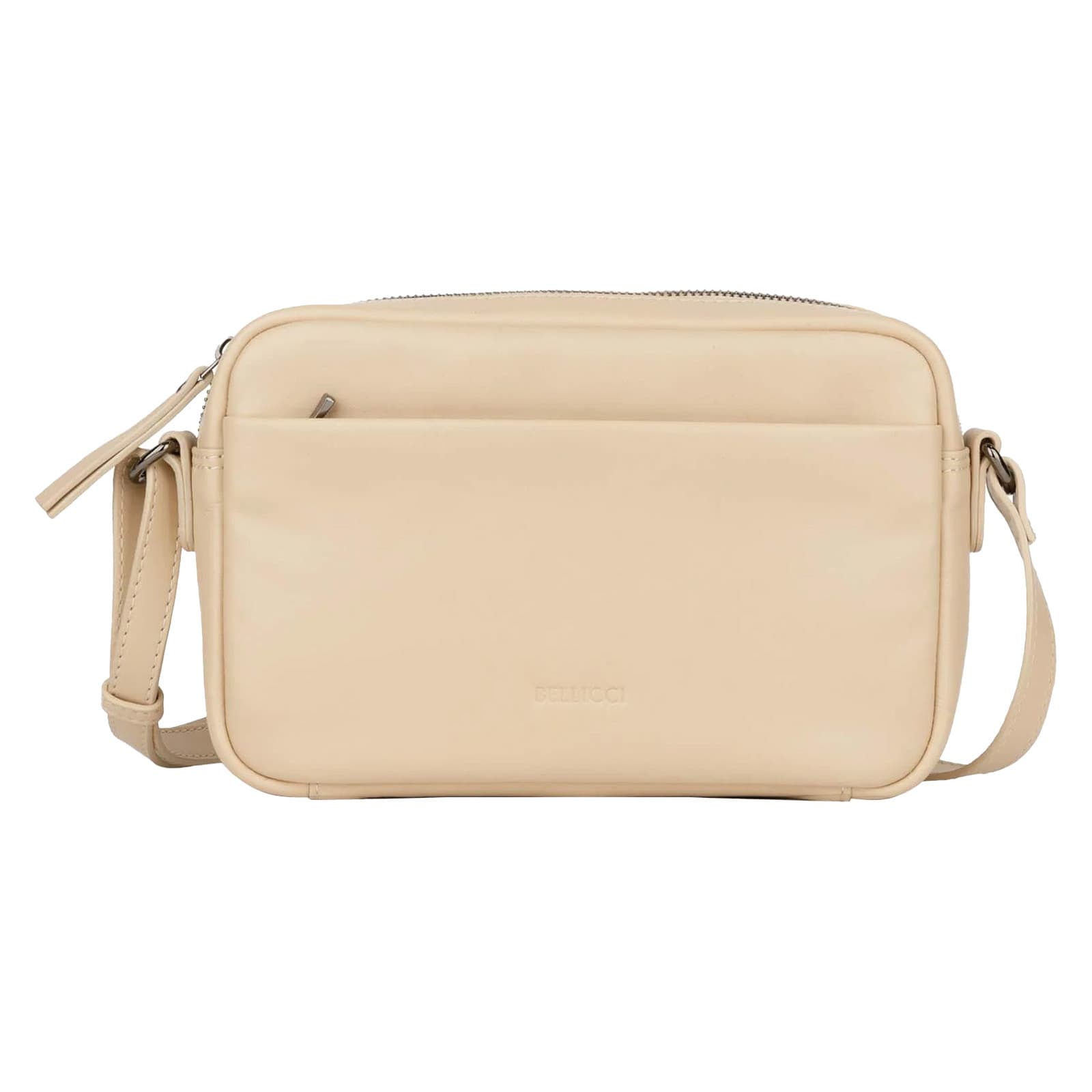 Kožená crossbody kabelka Bellicci Pia, krémová