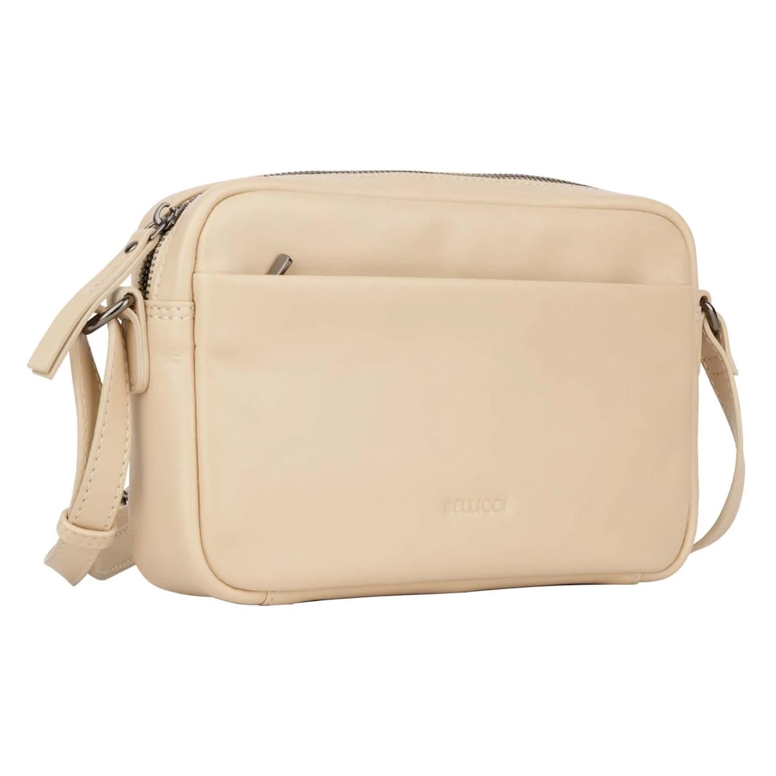 Kožená crossbody kabelka Bellicci Pia, krémová 2