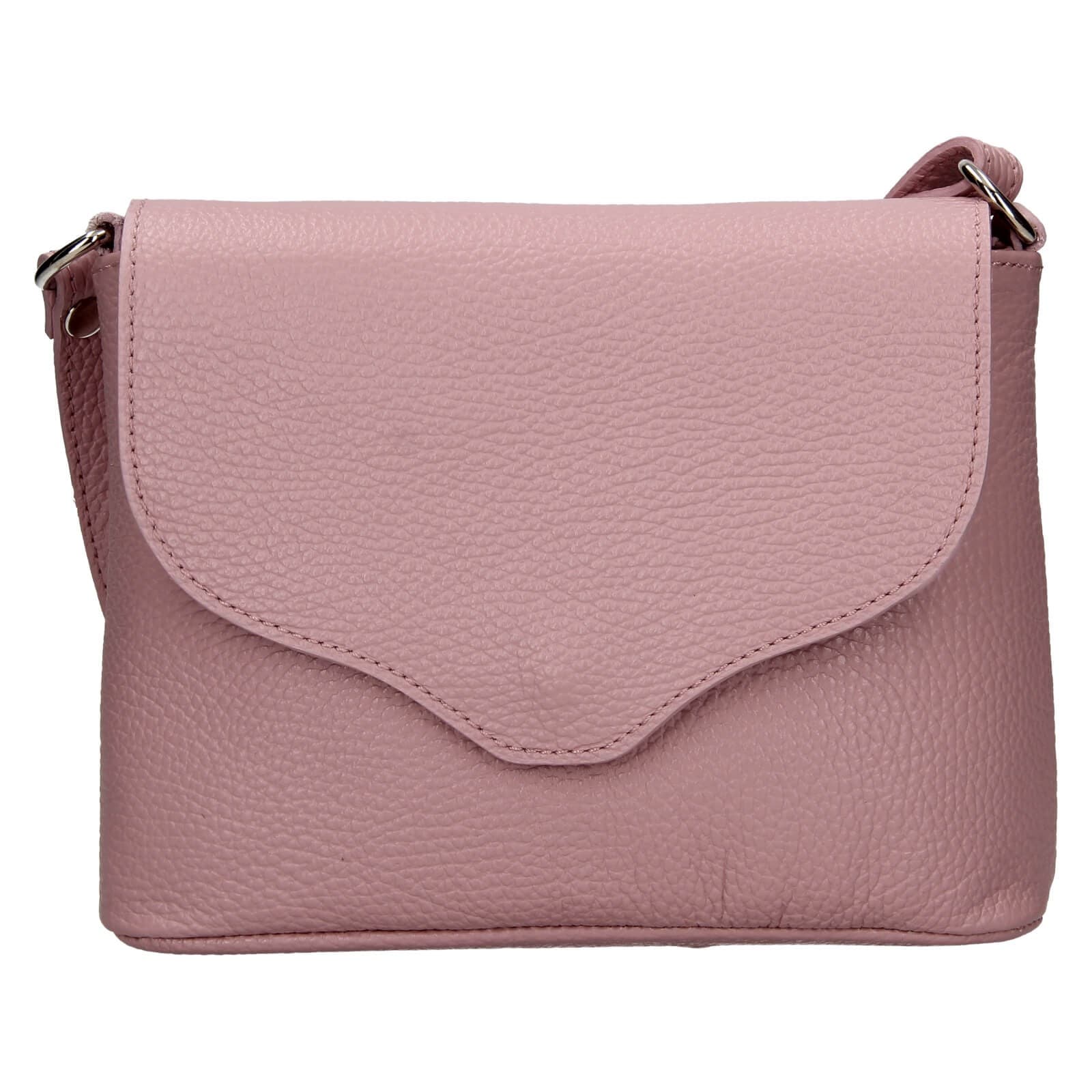 Kožená crossbody kabelka Italia Alice, růžová
