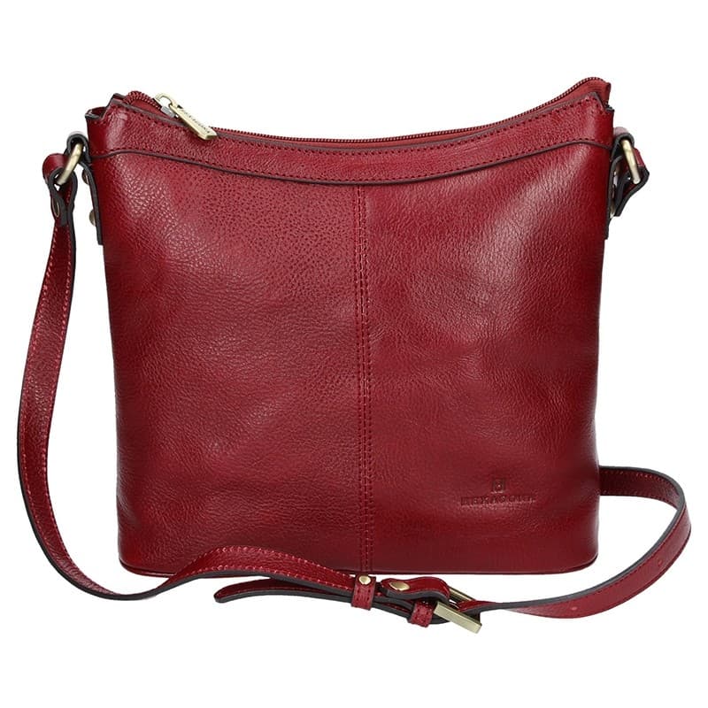Luxusní kožené crossbody Hexagona 113032- vínová