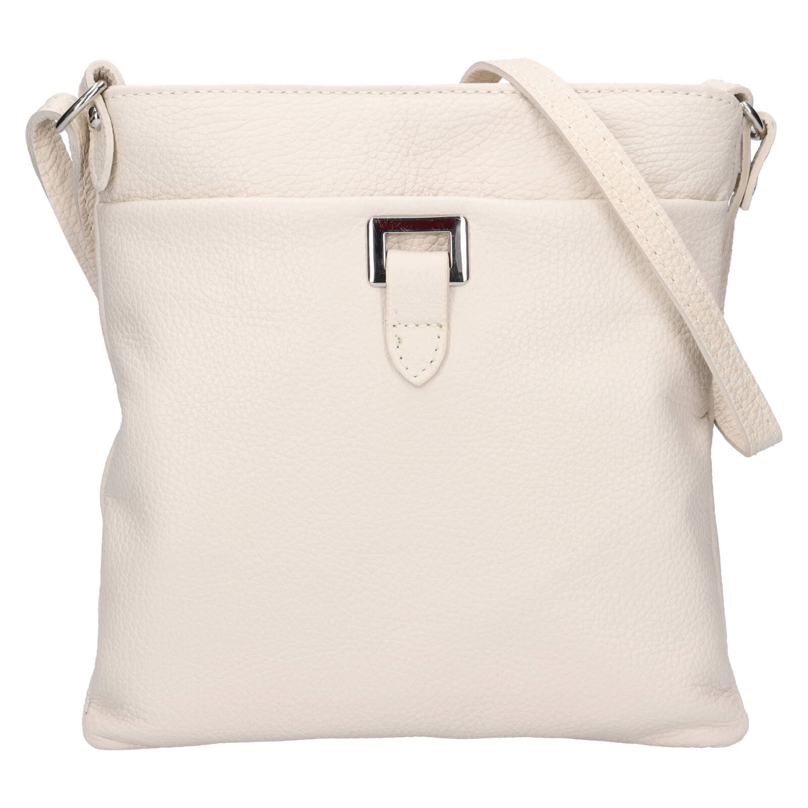 Kožená crossbody kabelka Italia Gotta, béžová