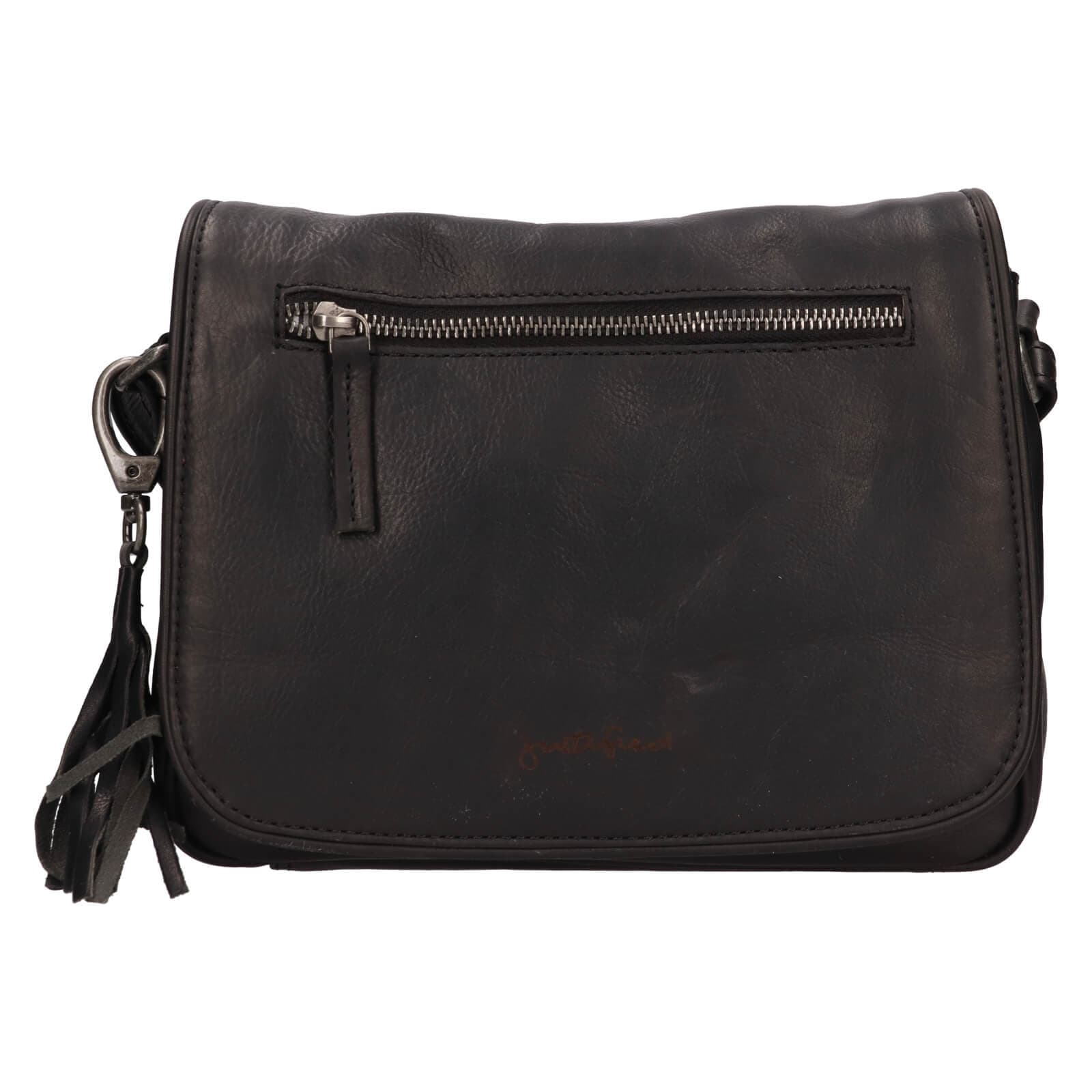 Kožená crossbody kabelka Justified Hoben, černá