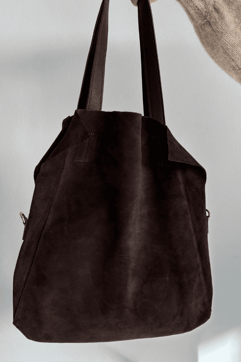 Boto semišová shopper taška čokoládová