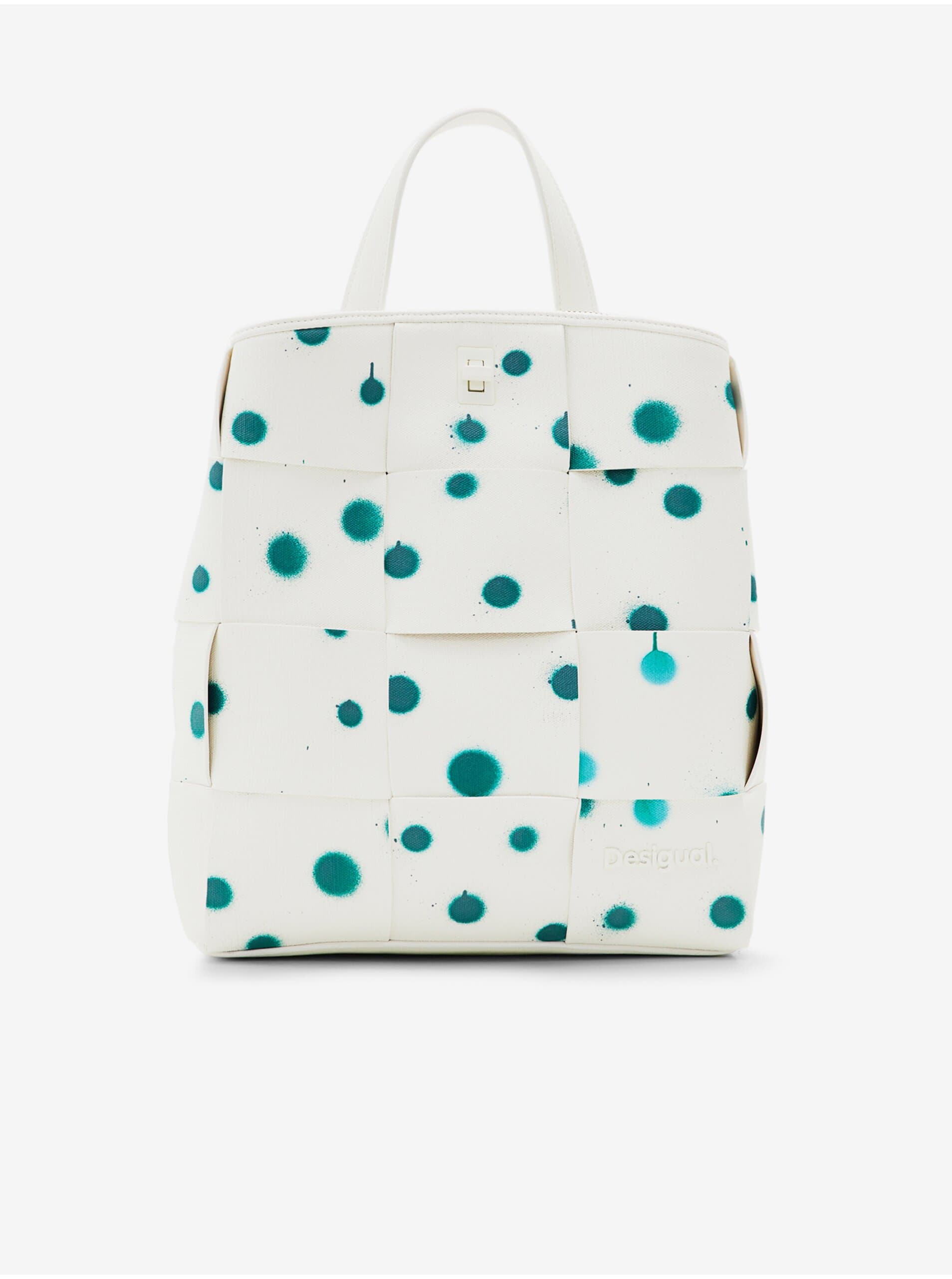 Zeleno-bílý dámský vzorovaný batoh Desigual New Splatter Sumy Mini