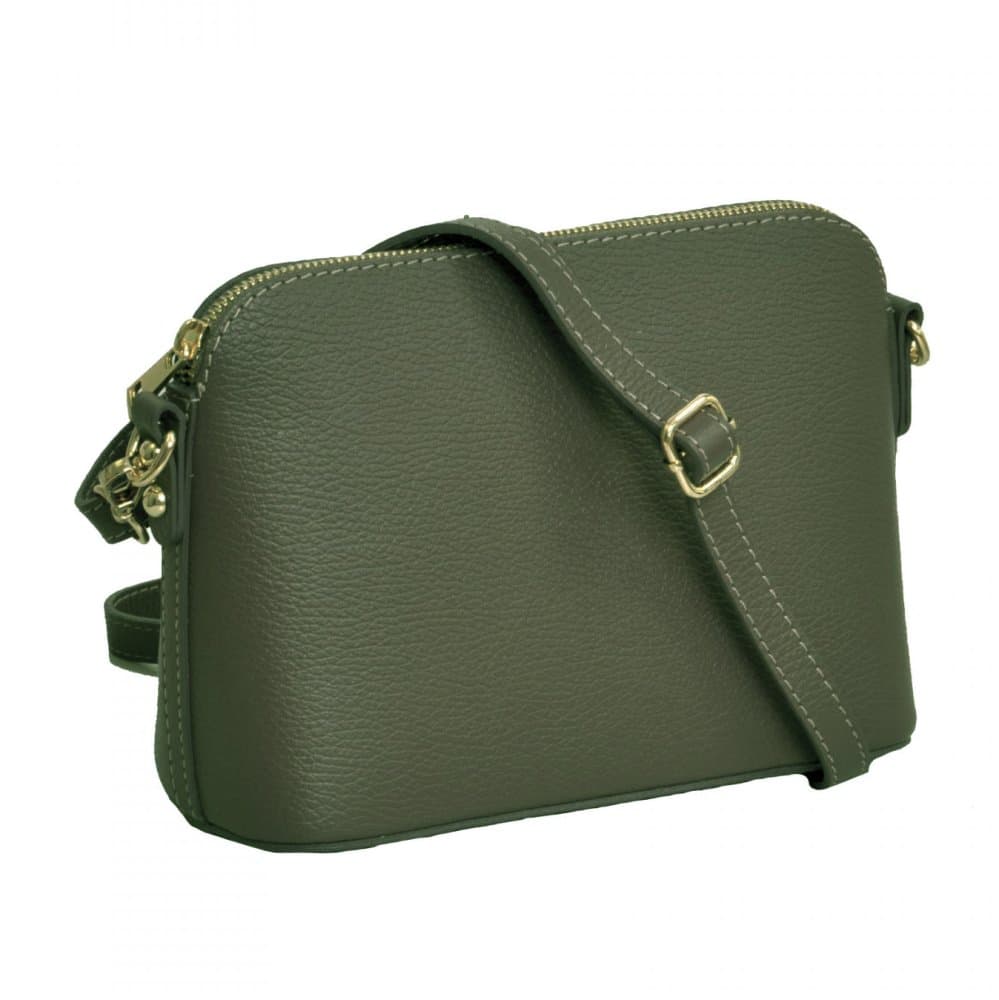 MaxFly dámská kožená kabelka crossbody 5232 zelená - oliva