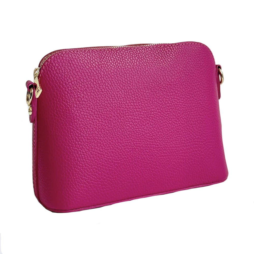 MaxFly dámská kožená kabelka crossbody 5232 fuxia