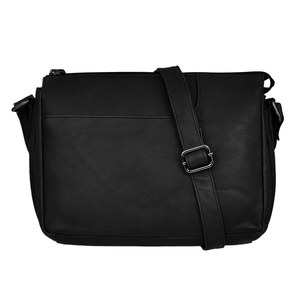 Dámská kožená kabelka přes rameno New Bags Leather LB-678 černá
