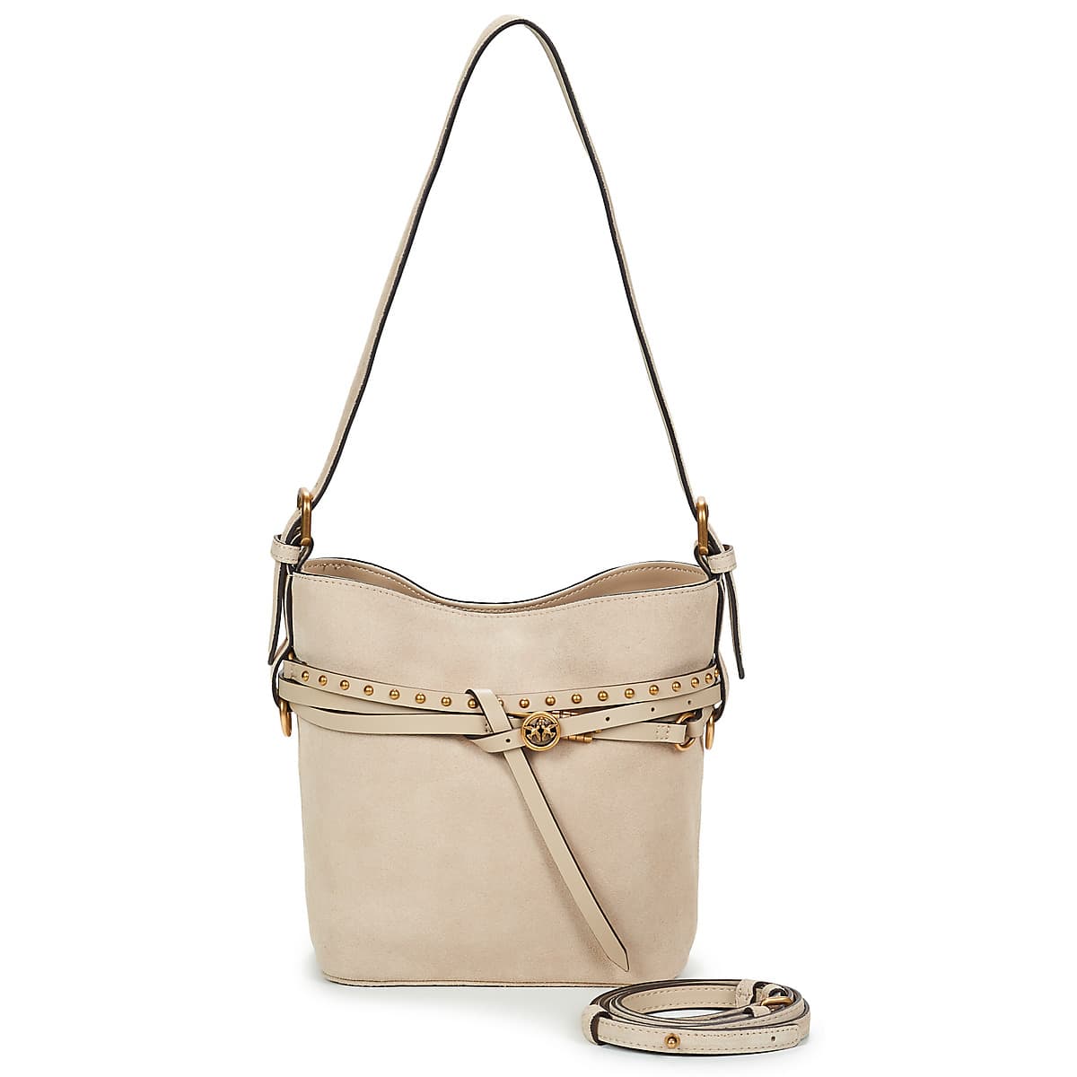 Kabelka přes rameno Pinko Bucket Belt Mini Suede