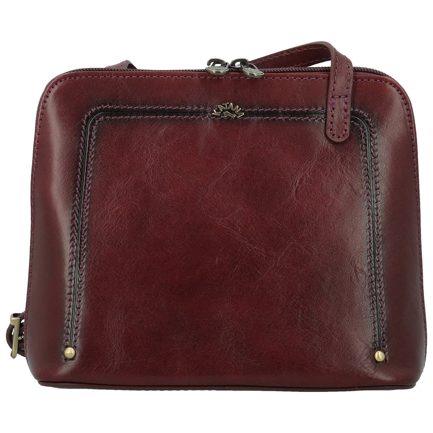Kožená crossbody kabelka Katana Elenka, hnědá