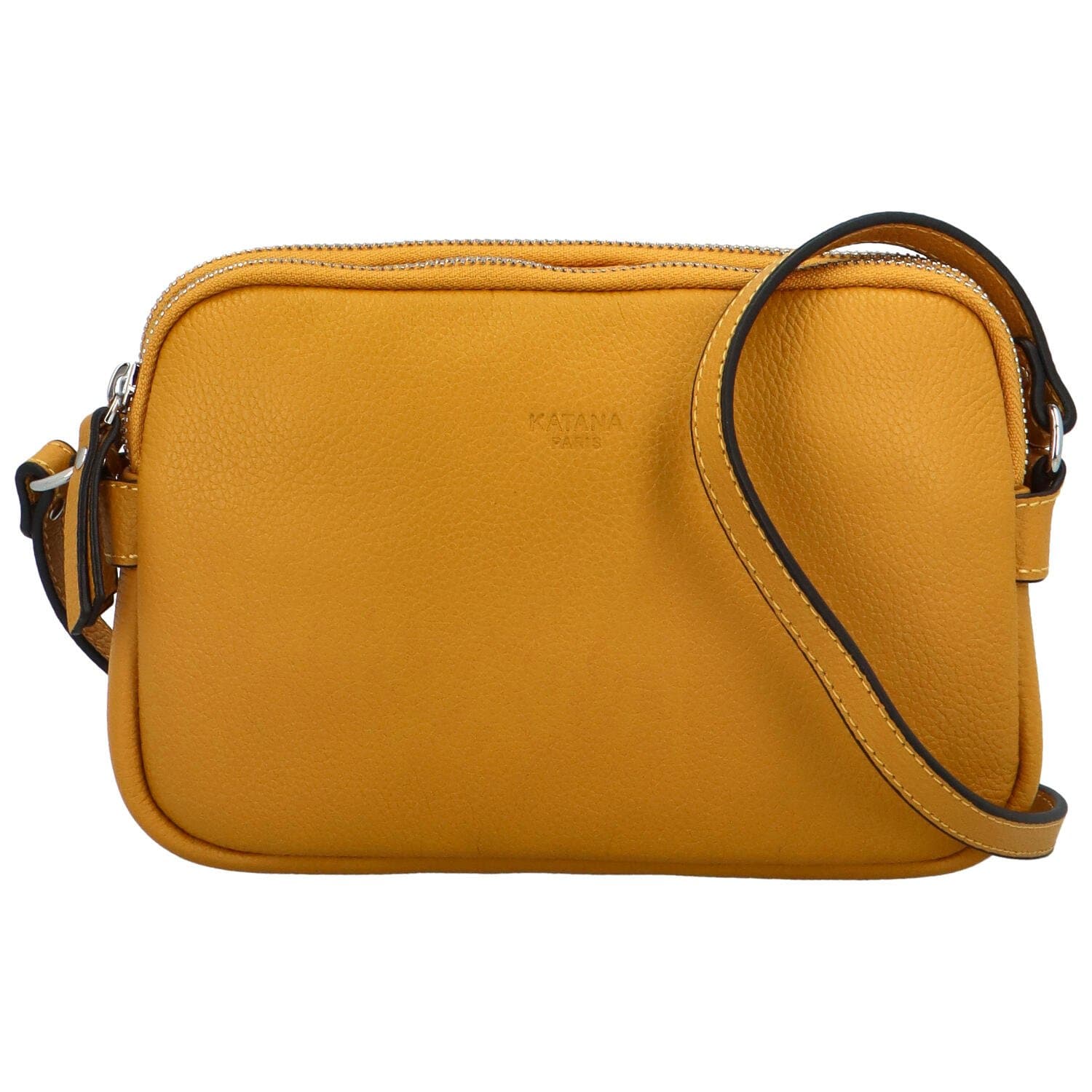 Kožená crossbody kabelka Katana Prina, žlutá